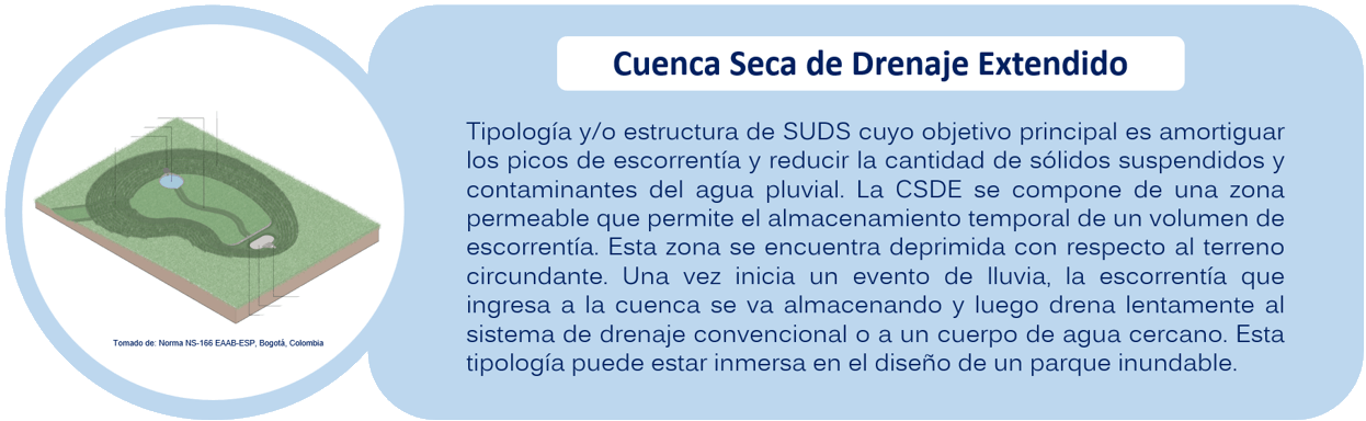 Cuenca seca de drenaje extendido