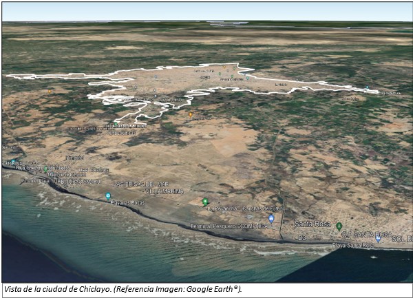 vista de la ciudad de Chiclayo con Google Earth