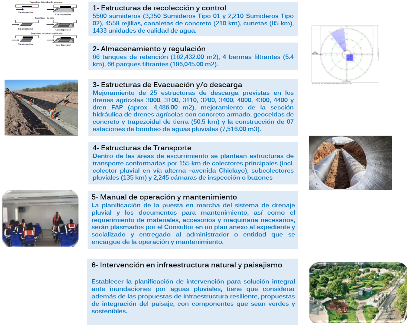 principales estructuras y metas del proyecto Chiclayo